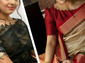 Wear the latest designs of blouses with trending sarees.