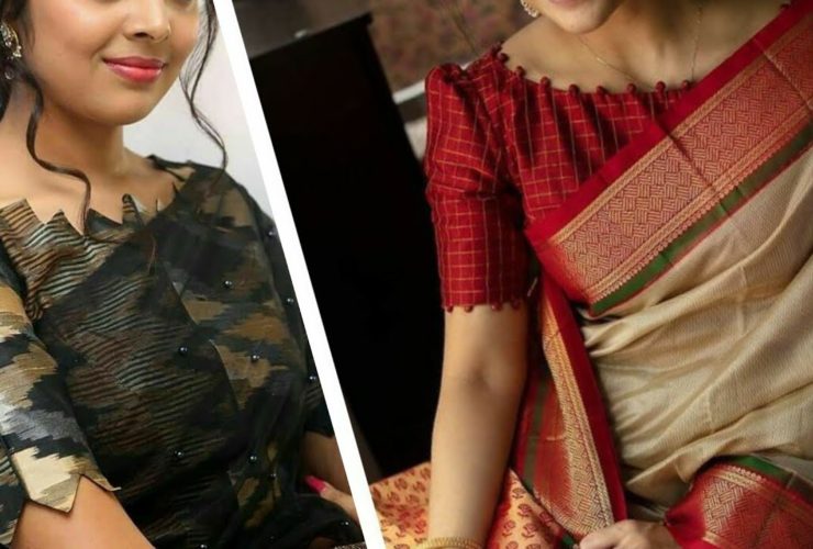 Wear the latest designs of blouses with trending sarees.