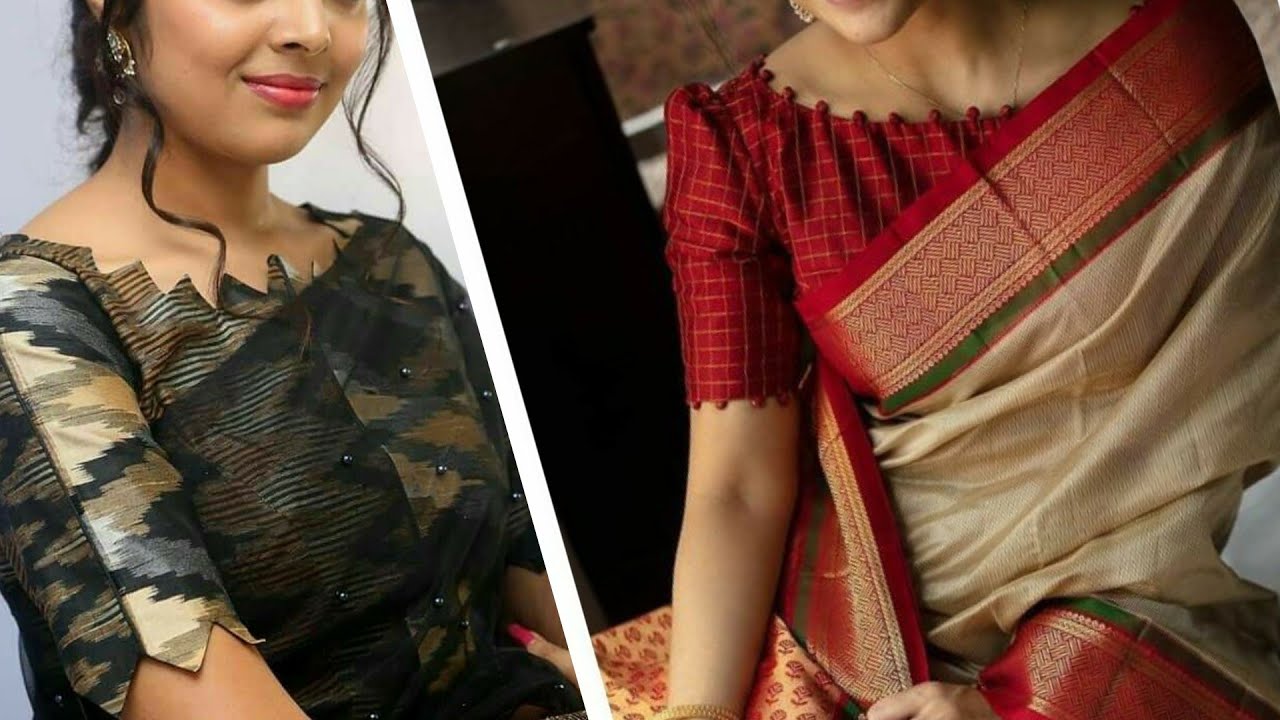 Wear the latest designs of blouses with trending sarees.